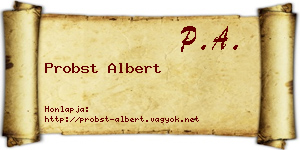 Probst Albert névjegykártya