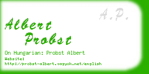 albert probst business card